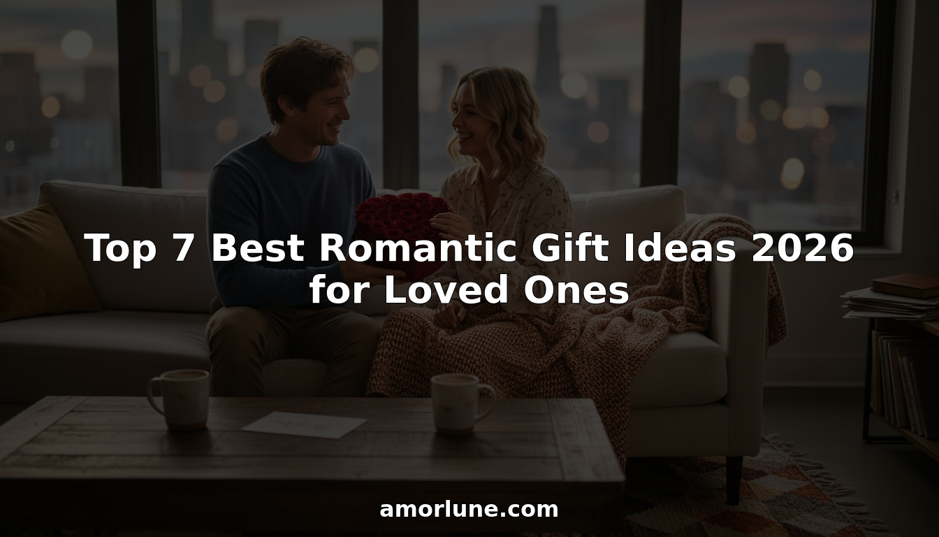 Couple exchanging romantic preserved rose gift