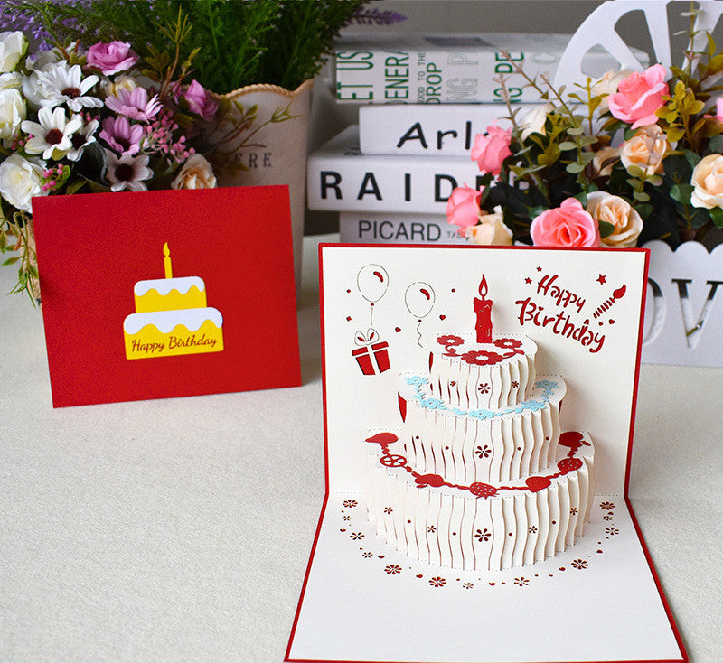 Tarjeta de cumpleaños tridimensional hecha a mano