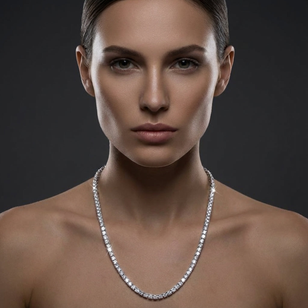 925 Sterlingsilber Moissanit Gliederkette - Amorlune