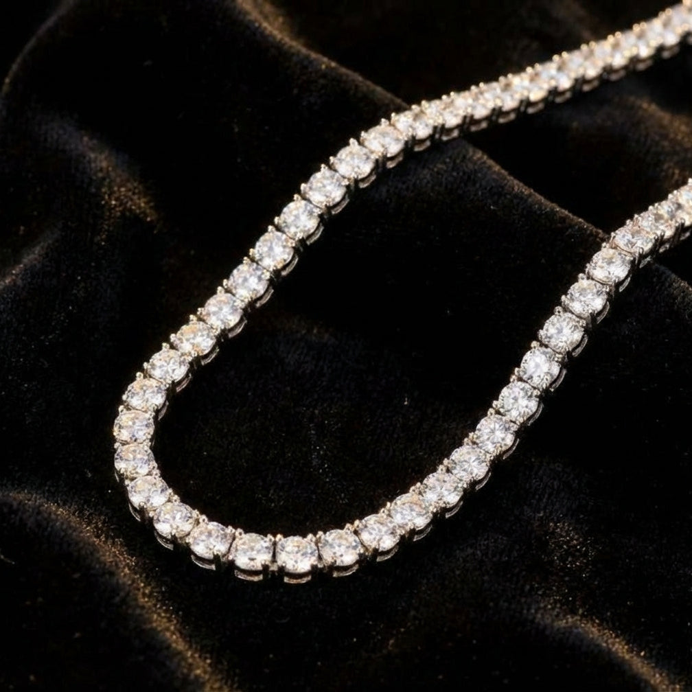 925 Sterlingsilber Moissanit Gliederkette - Amorlune