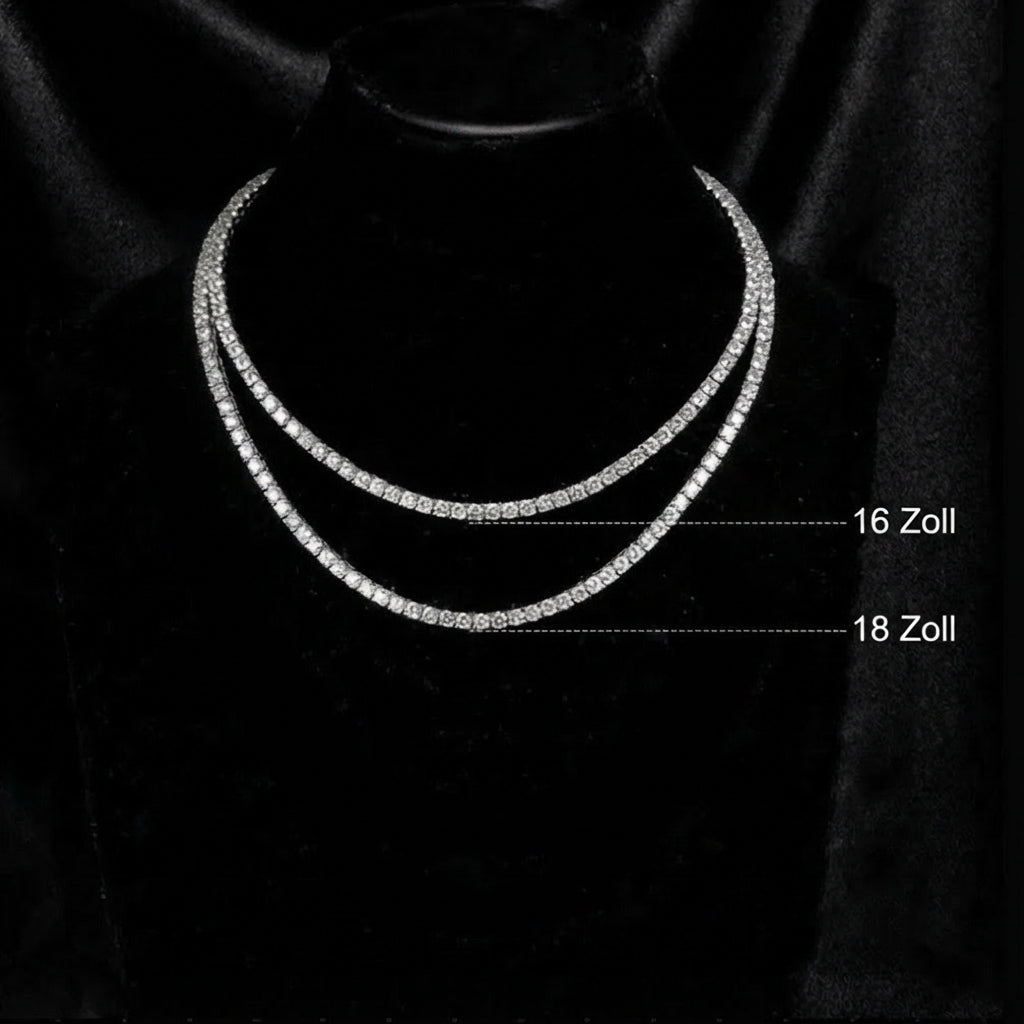 925 Sterlingsilber Moissanit Gliederkette - Amorlune