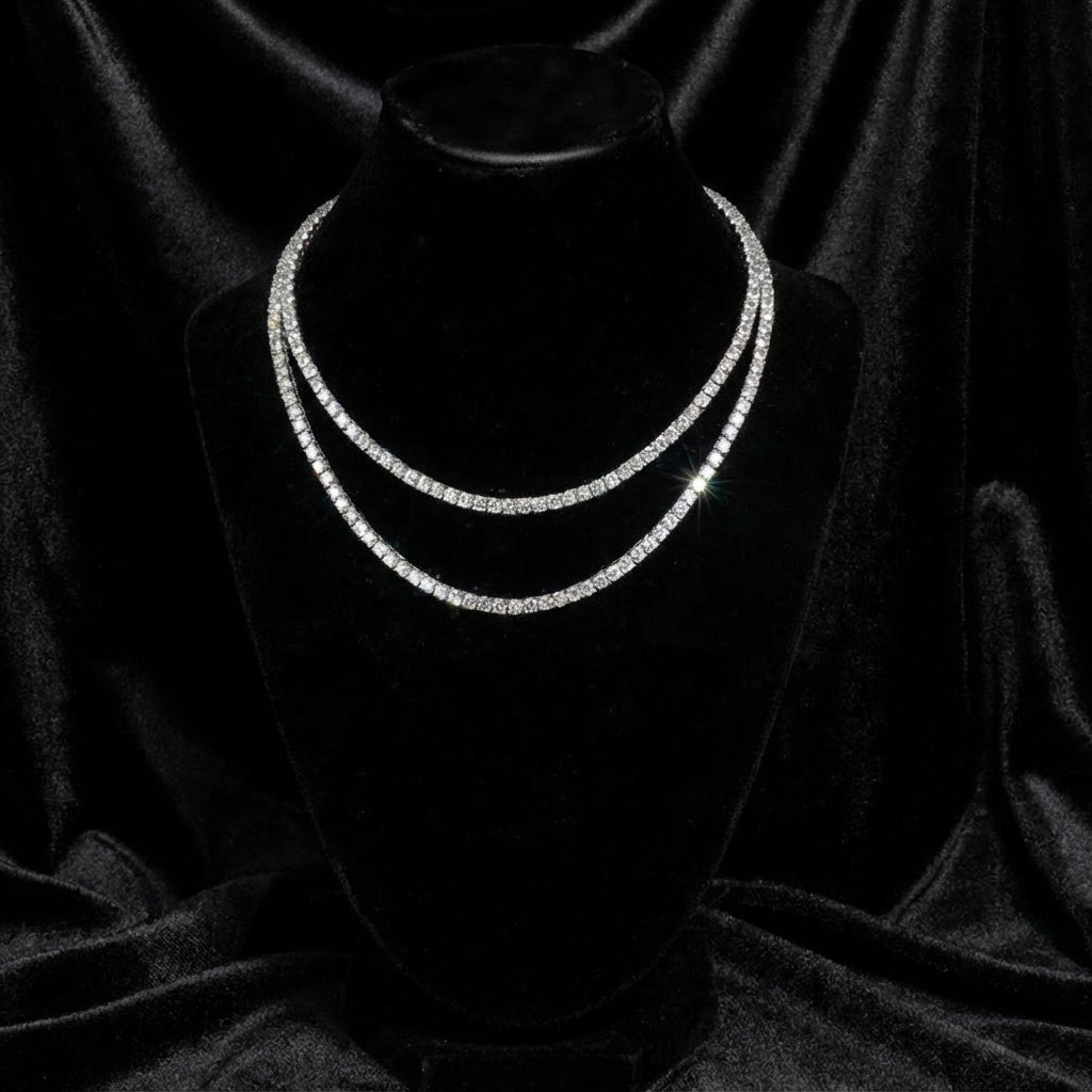 925 Sterlingsilber Moissanit Gliederkette - Amorlune