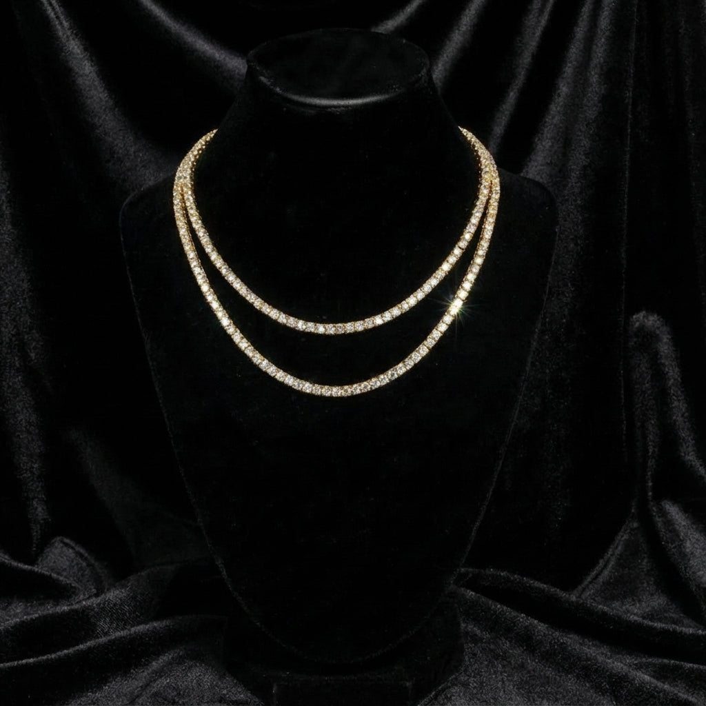 925 Sterlingsilber Moissanit Gliederkette - Amorlune