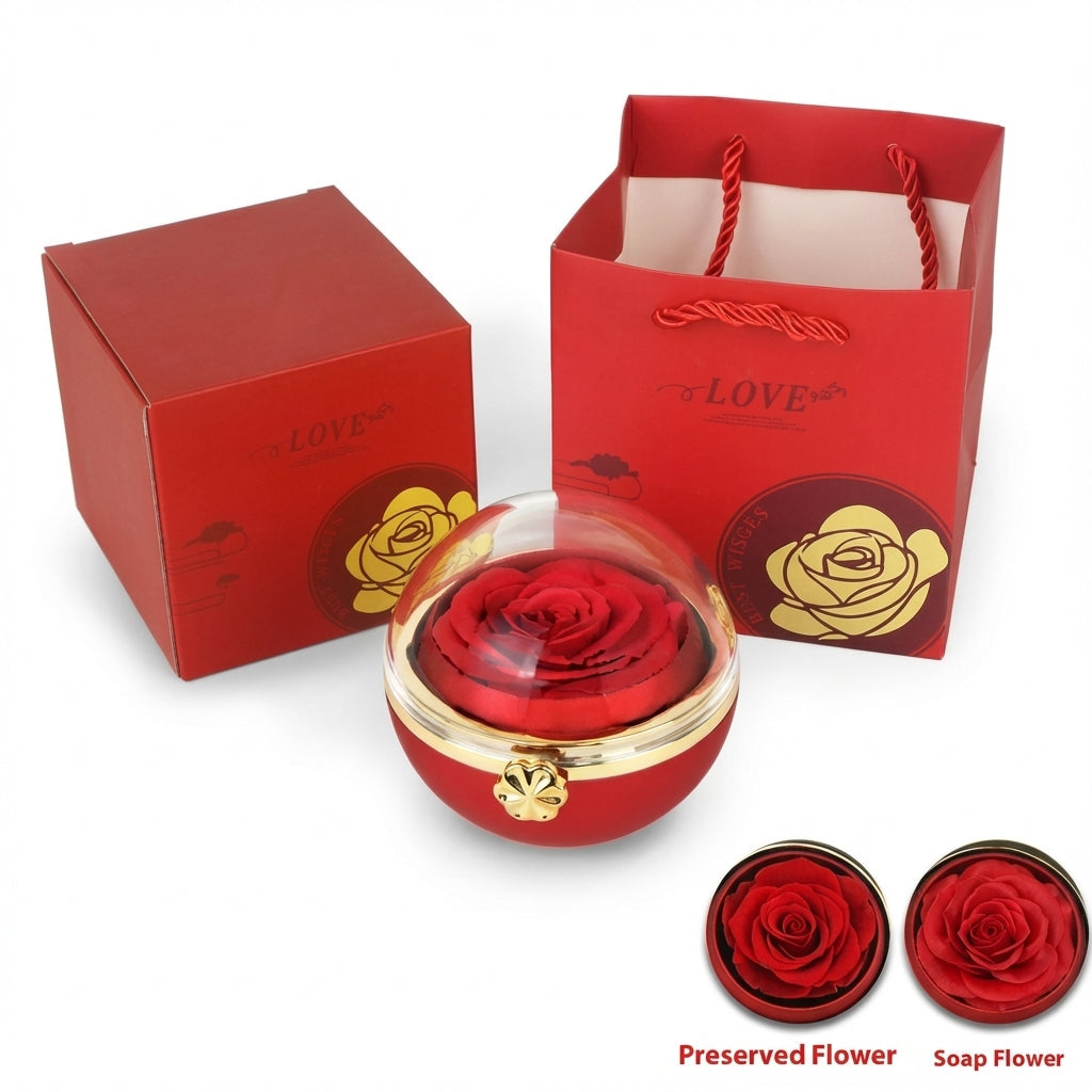 Eternal Bloom Rotierende Schmuckbox mit ewiger Rose - Amorlune