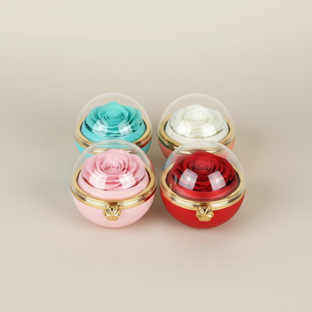 Eternal Bloom Rotierende Schmuckbox mit ewiger Rose - Amorlune