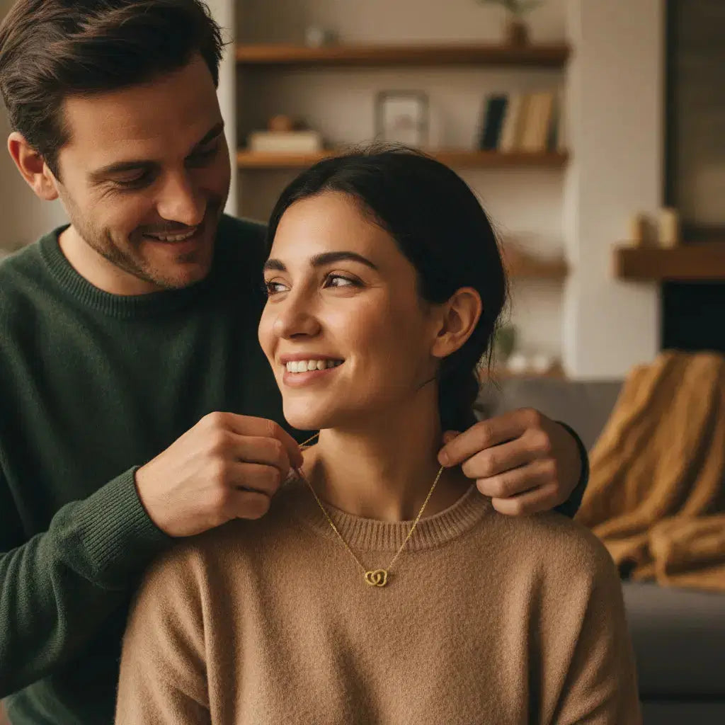 Ewige Kunstrosen Geschenkbox Classic von Amorlune mit Rosen, Kette und eleganter Geschenkverpackung, perfekt als langlebiges Geschenk