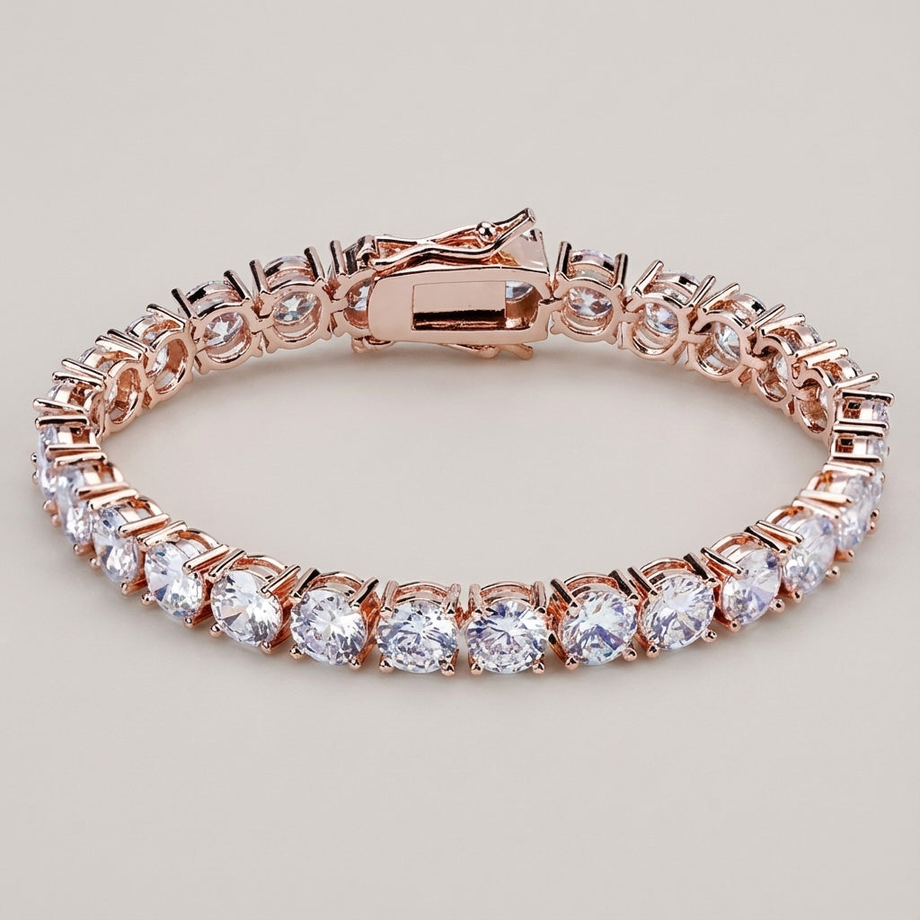 Luxus Tennisarmband Zirkonia – Damen & Herren, 7 oder 8 Zoll, Gold/Roségold/Silber - Amorlune