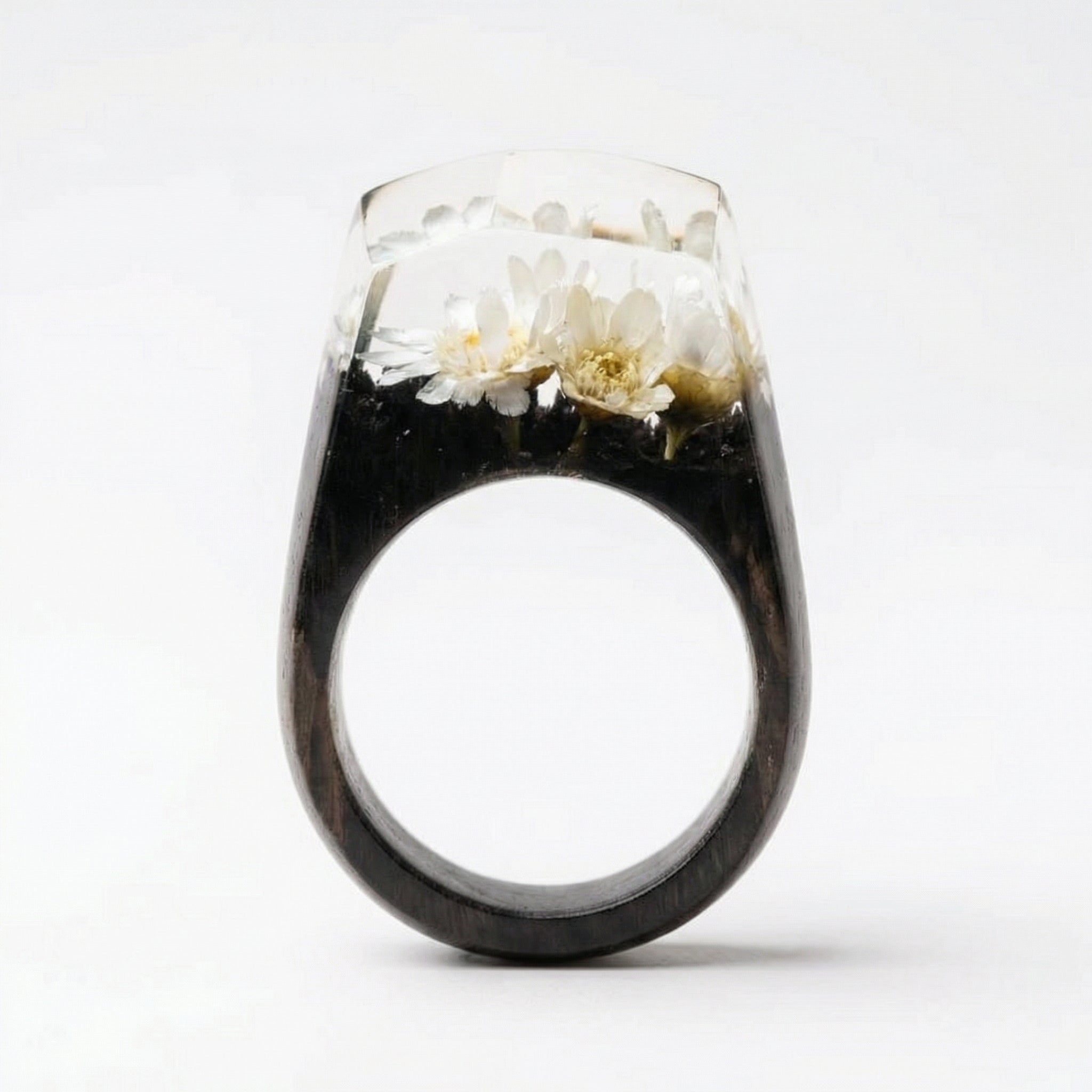 Timeless Ring – Handgefertigter Holzring mit Resin & floraler Eleganz | 96 Varianten | Unisex - Amorlune