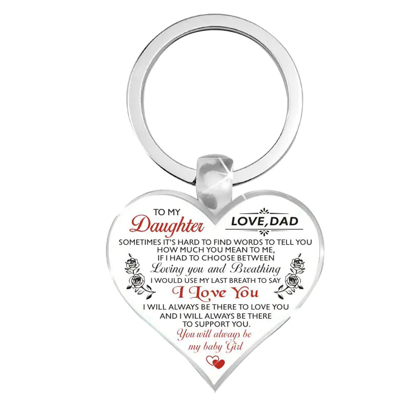 Amorlune heart design keychain pendant for wife and daughter, showcasing an elegant and sentimental accessory.