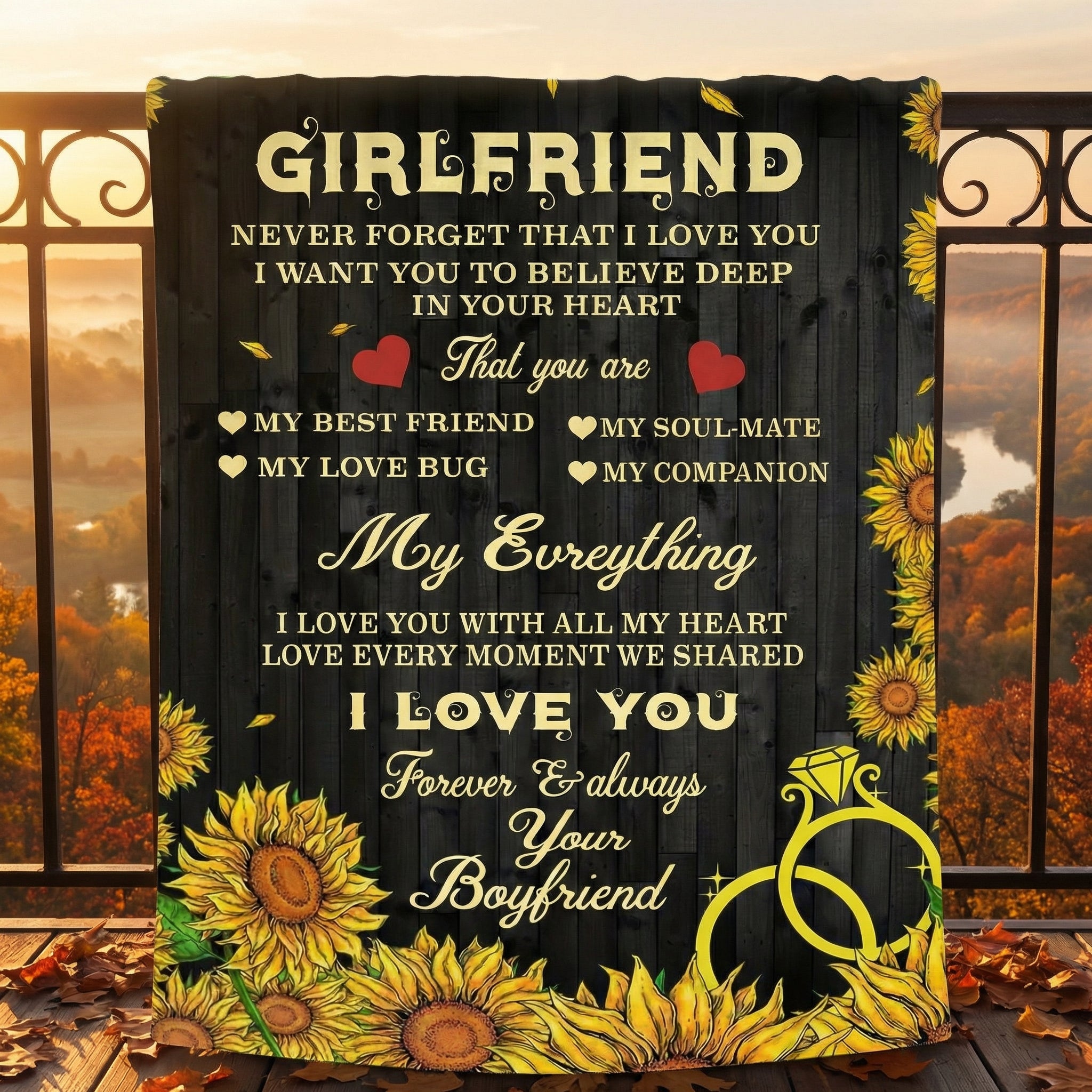 Amorlune flannel blanket featuring a sunflower design, cozy and perfect as a gift for a friend.