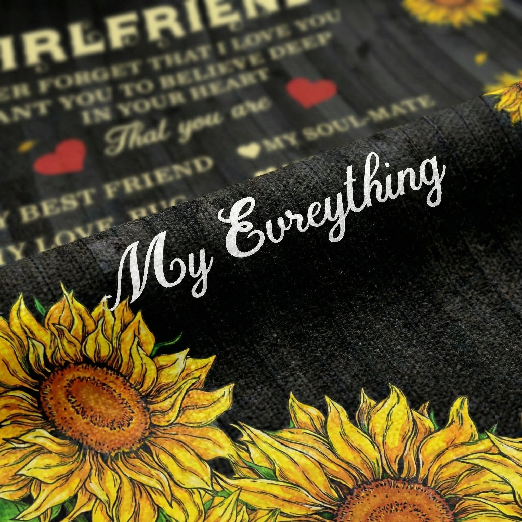 Amorlune flannel blanket featuring a sunflower design, perfect cozy throw for a girlfriend's gift.