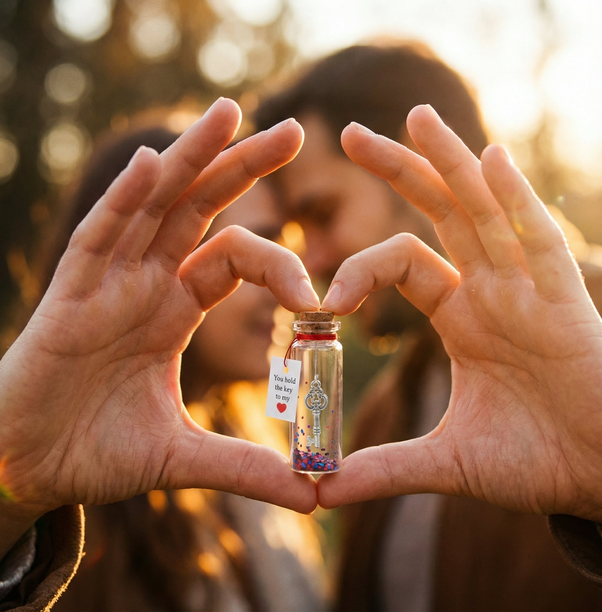 Valentine's Love Pendant Bottle - Romantischer Flaschenpost Anhänger