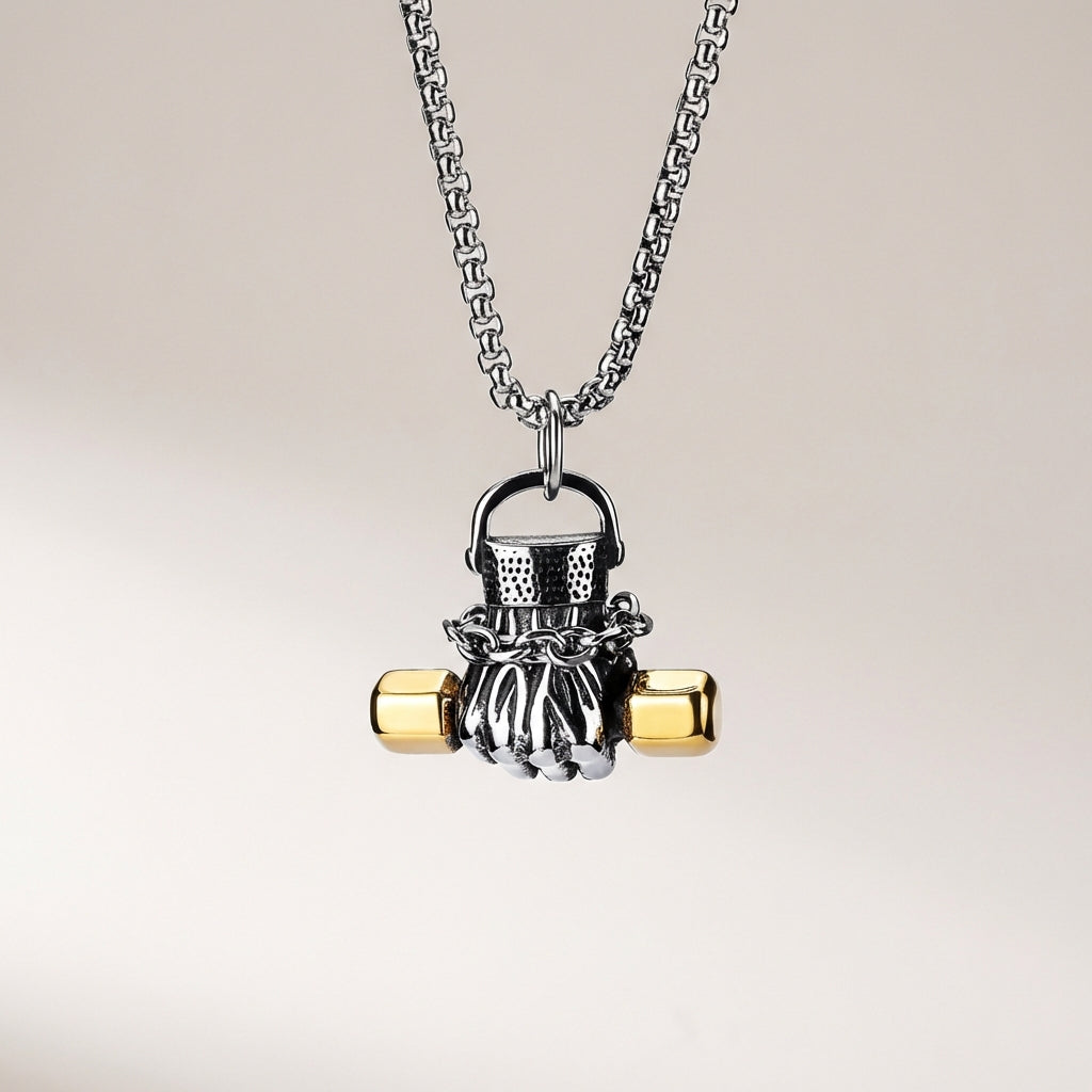 Cadena de puño con mancuernas de acero de titanio