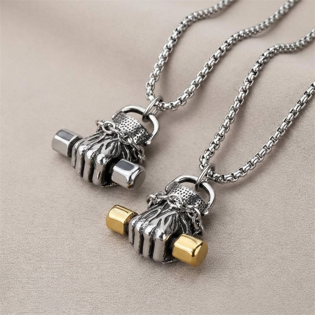 Cadena de puño con mancuernas de acero de titanio