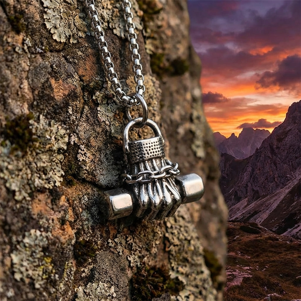 Cadena de puño con mancuernas de acero de titanio