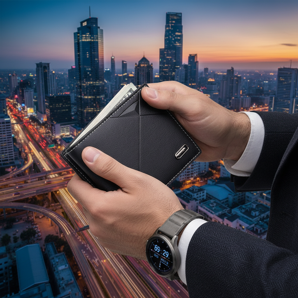 DAIQISI Slim Geldbörse für Männer – Karten & Münzen