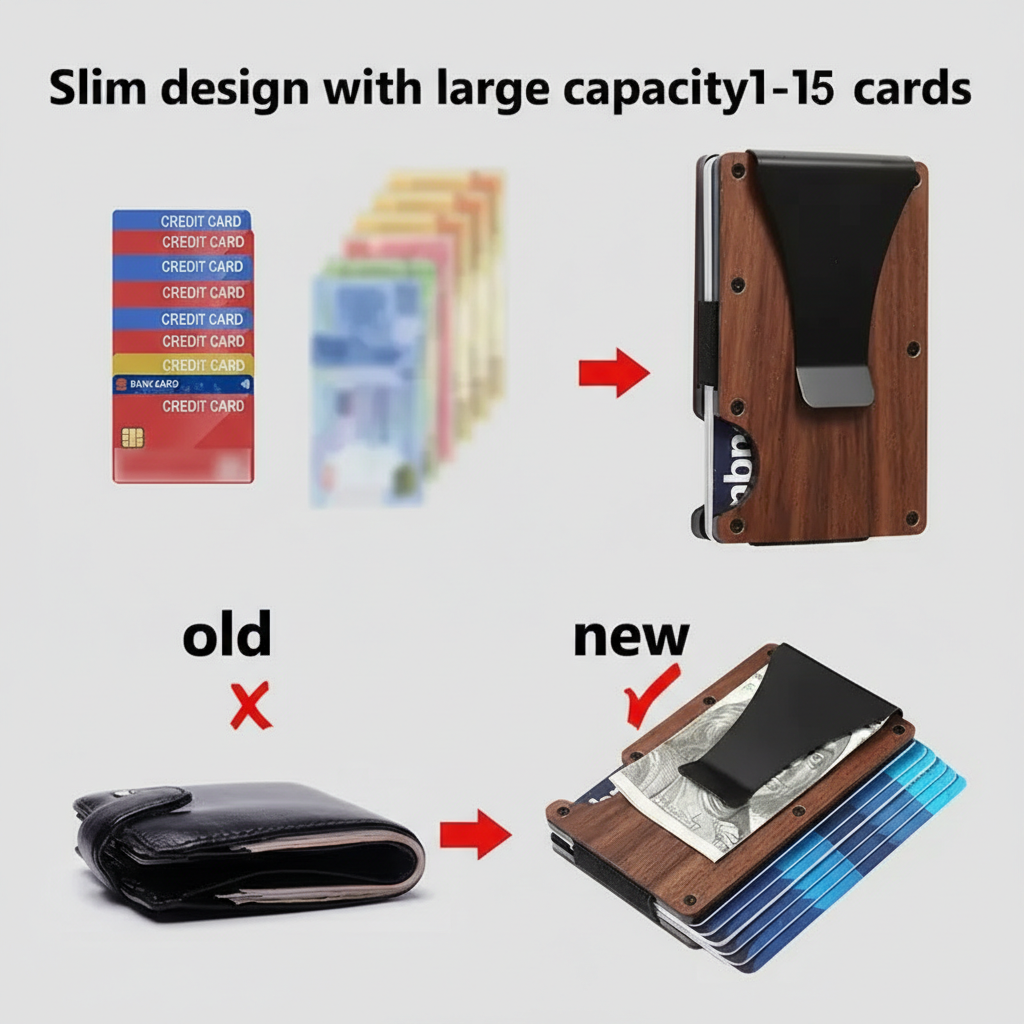 Holz-Kartenetui mit RFID-Schutz