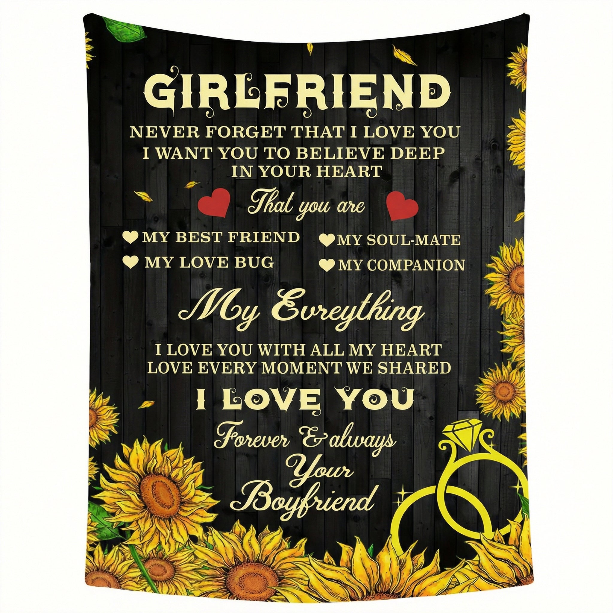 Amorlune flannel blanket featuring a vibrant sunflower design, perfect for cozying up or as a gift for a friend.