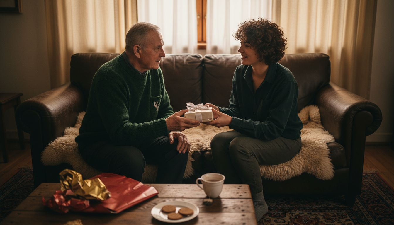 Gemütliche Bescherung im heimischen Wohnzimmer