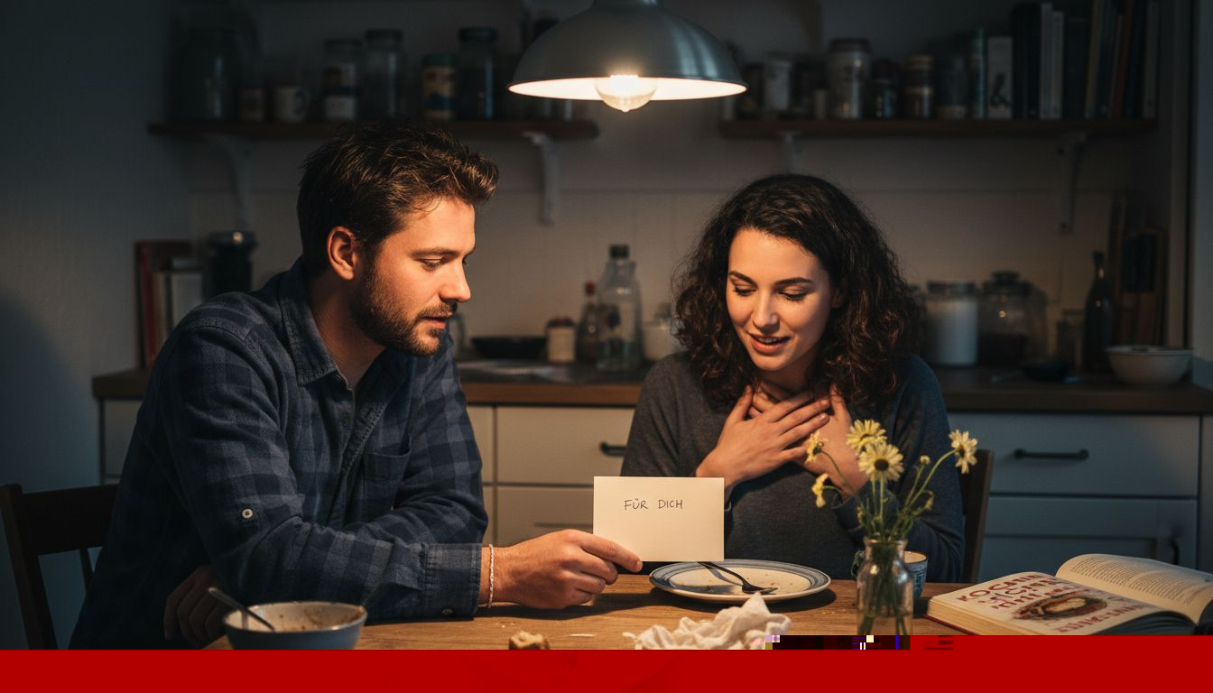 Eine Frau überreicht zu Hause ein liebevoll ausgewähltes Geschenk.