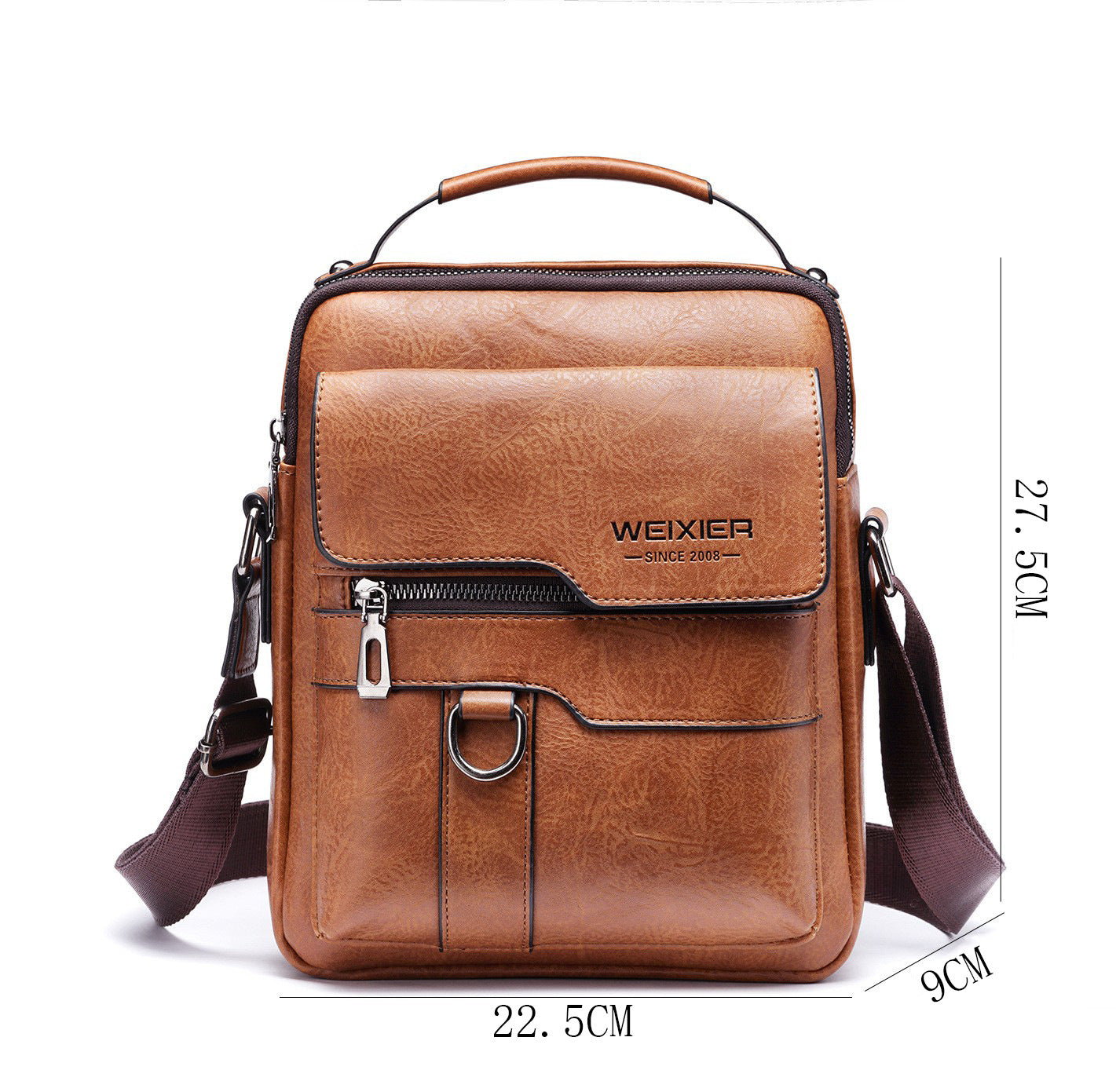 Elegant men's shoulder bag made of synthetic leather