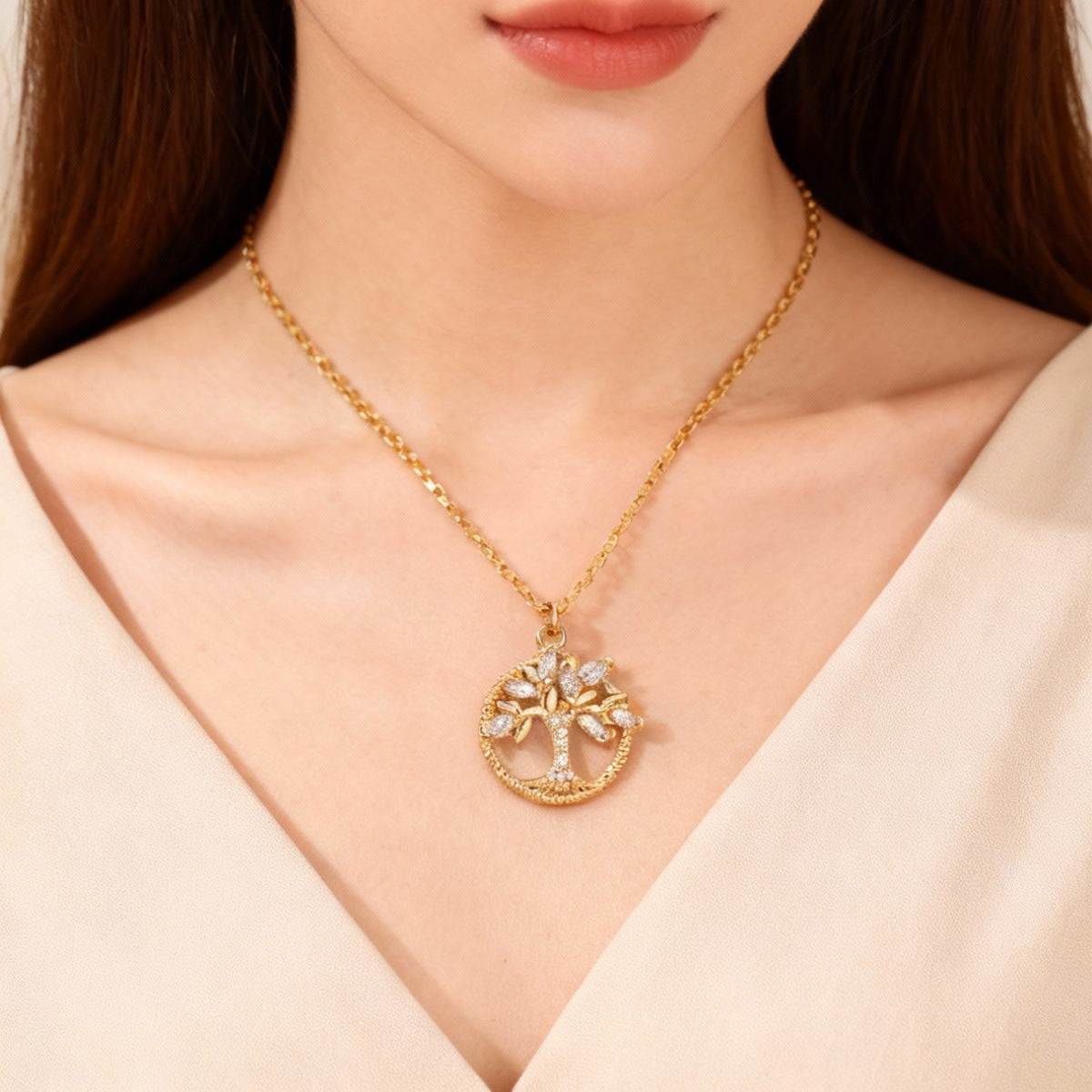 Cadena Lebensbaum con colgante de circonio