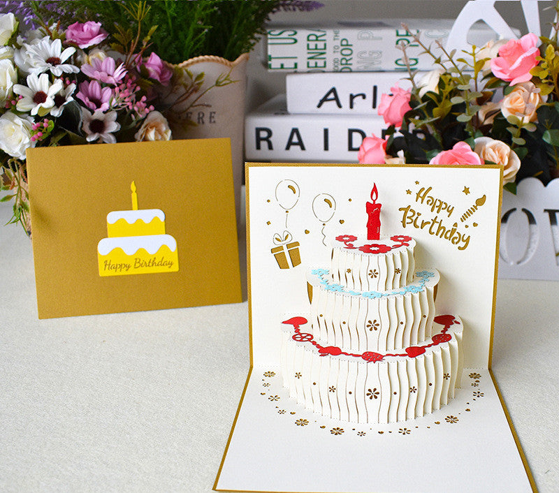 Tarjeta de cumpleaños tridimensional hecha a mano