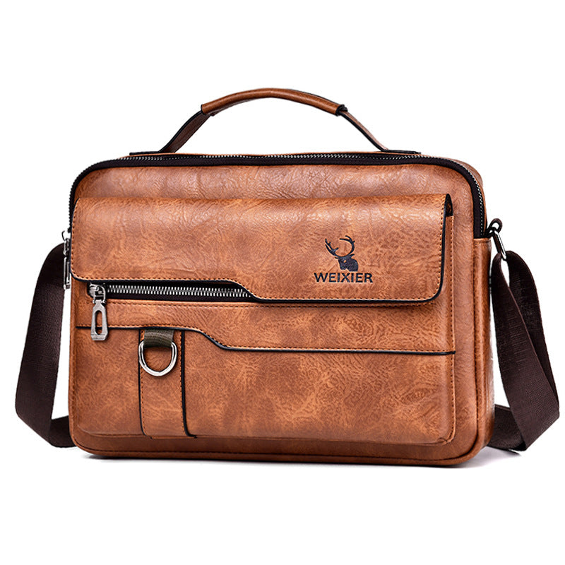 Elegant men's shoulder bag made of synthetic leather