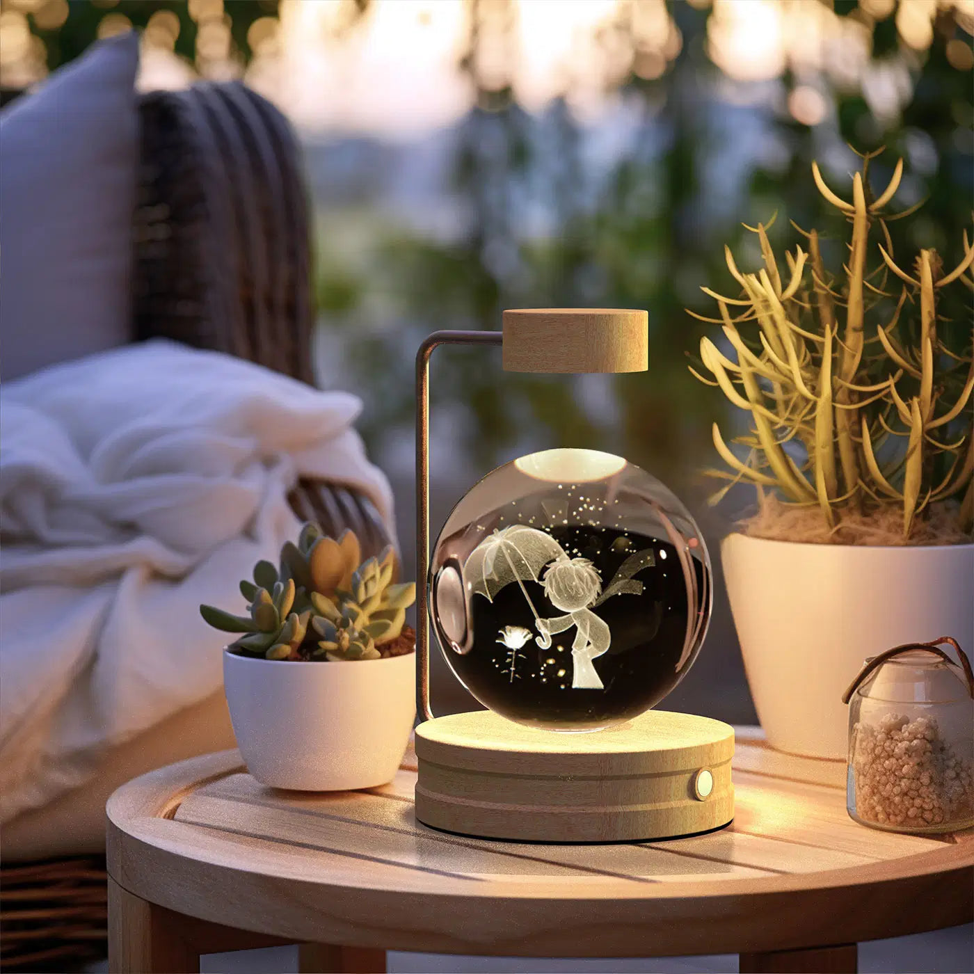 Crystal Night Light Dino Galaxy – warm USB mood light
