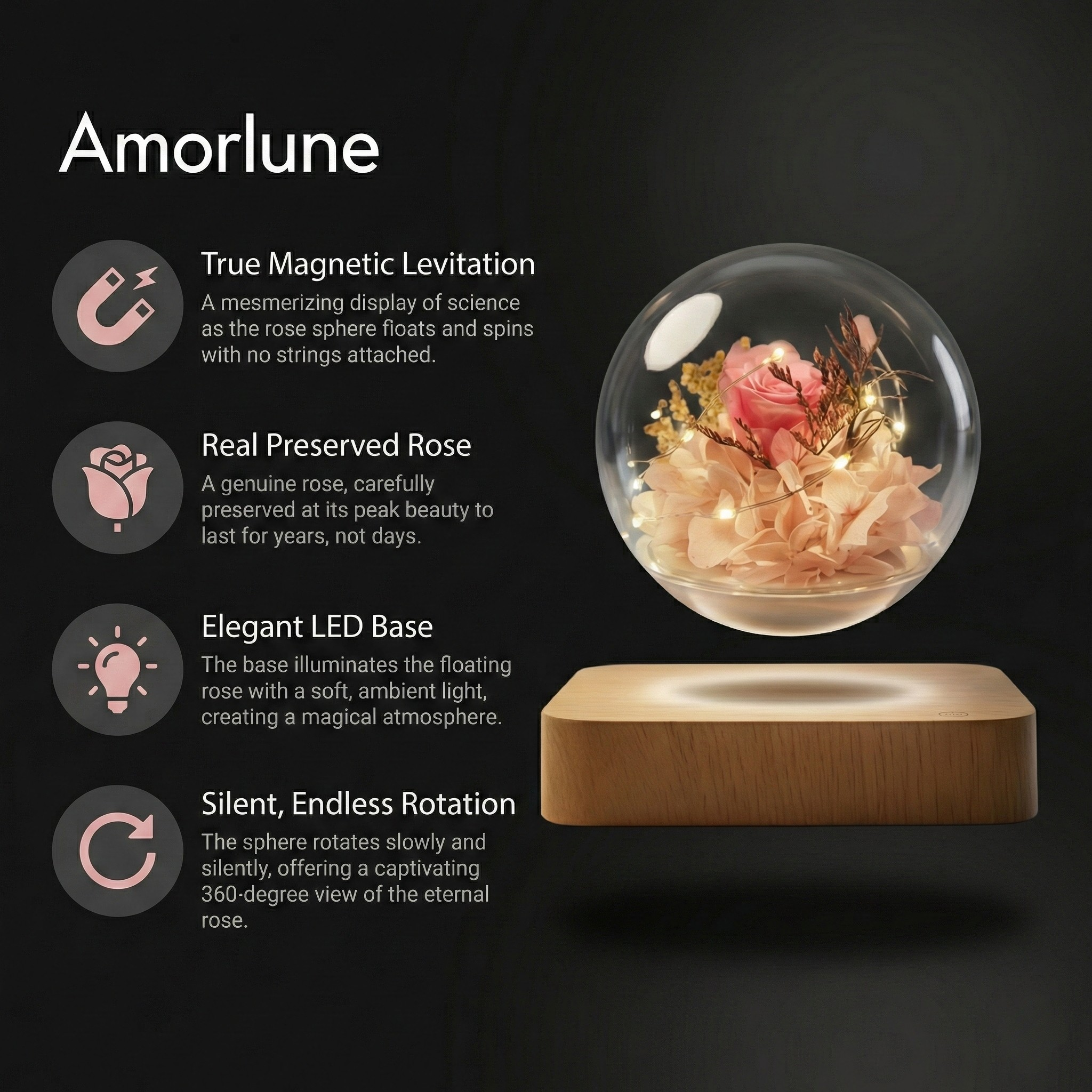 Magnetisch Schwebende Rosenkugel
