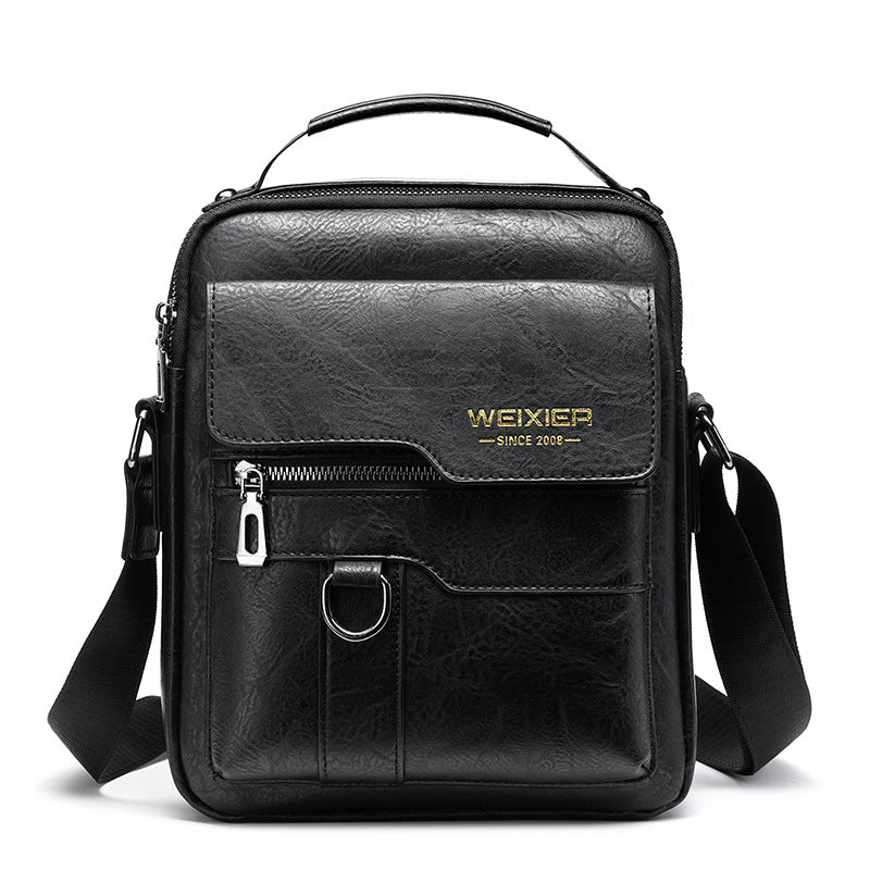 Elegant men's shoulder bag made of synthetic leather
