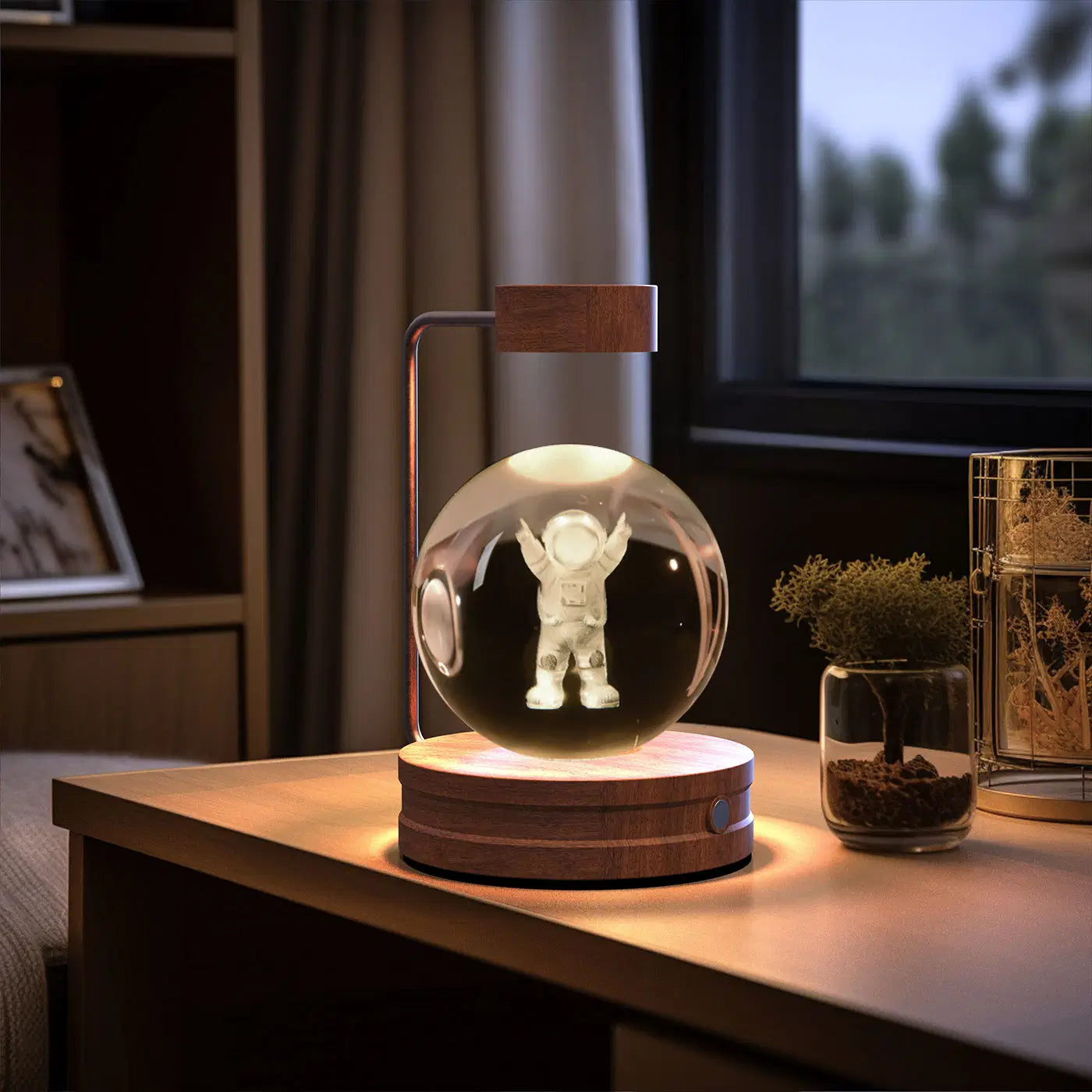 Crystal Night Light Dino Galaxy – warm USB mood light