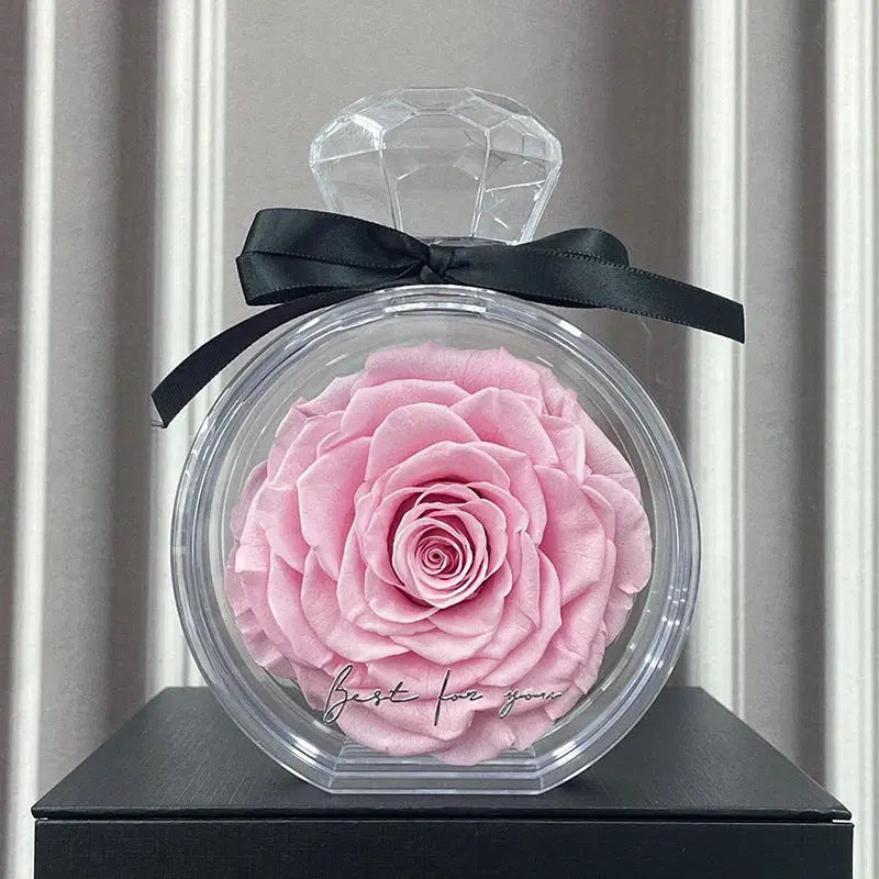 Eternal rose from Amorlune in an elegant gift box, showcasing a preserved, timeless flower design ideal for special occasions.