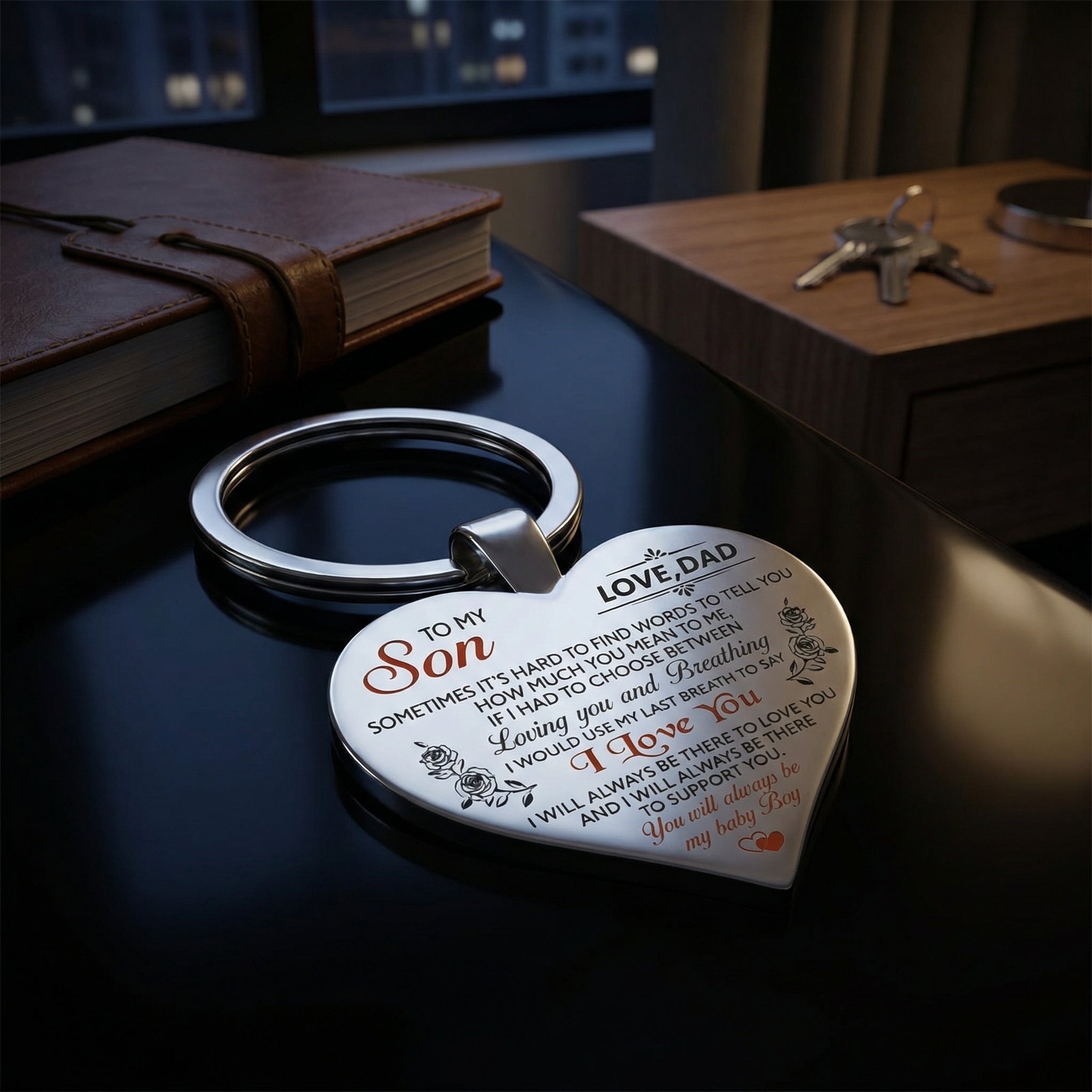 Herz-nøglering "Evig Forbindelse" – Personlig gave til familie og partner