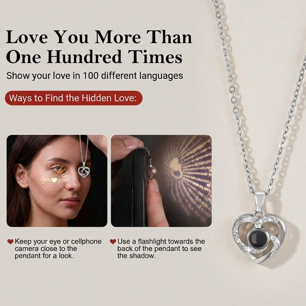 Apfel Geschenkbox mit Seifenrose und „Ich liebe dich“-Halskette in 100 Sprachen - Amorlune