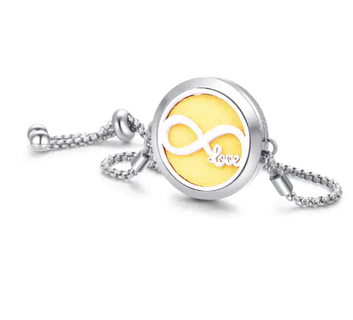 Diffusor-Armband mit Strasssteinen – Verstellbar, Silberfarben - Amorlune