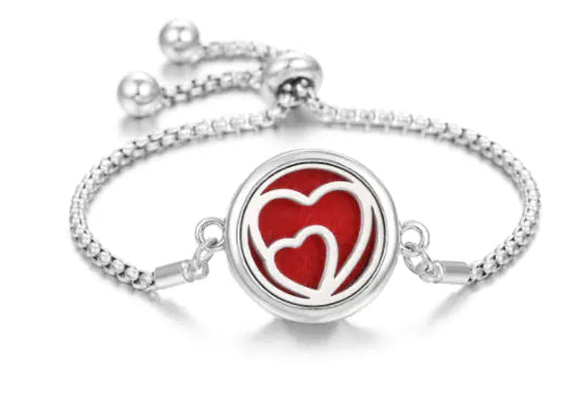 Diffusor-Armband mit Strasssteinen – Verstellbar, Silberfarben - Amorlune