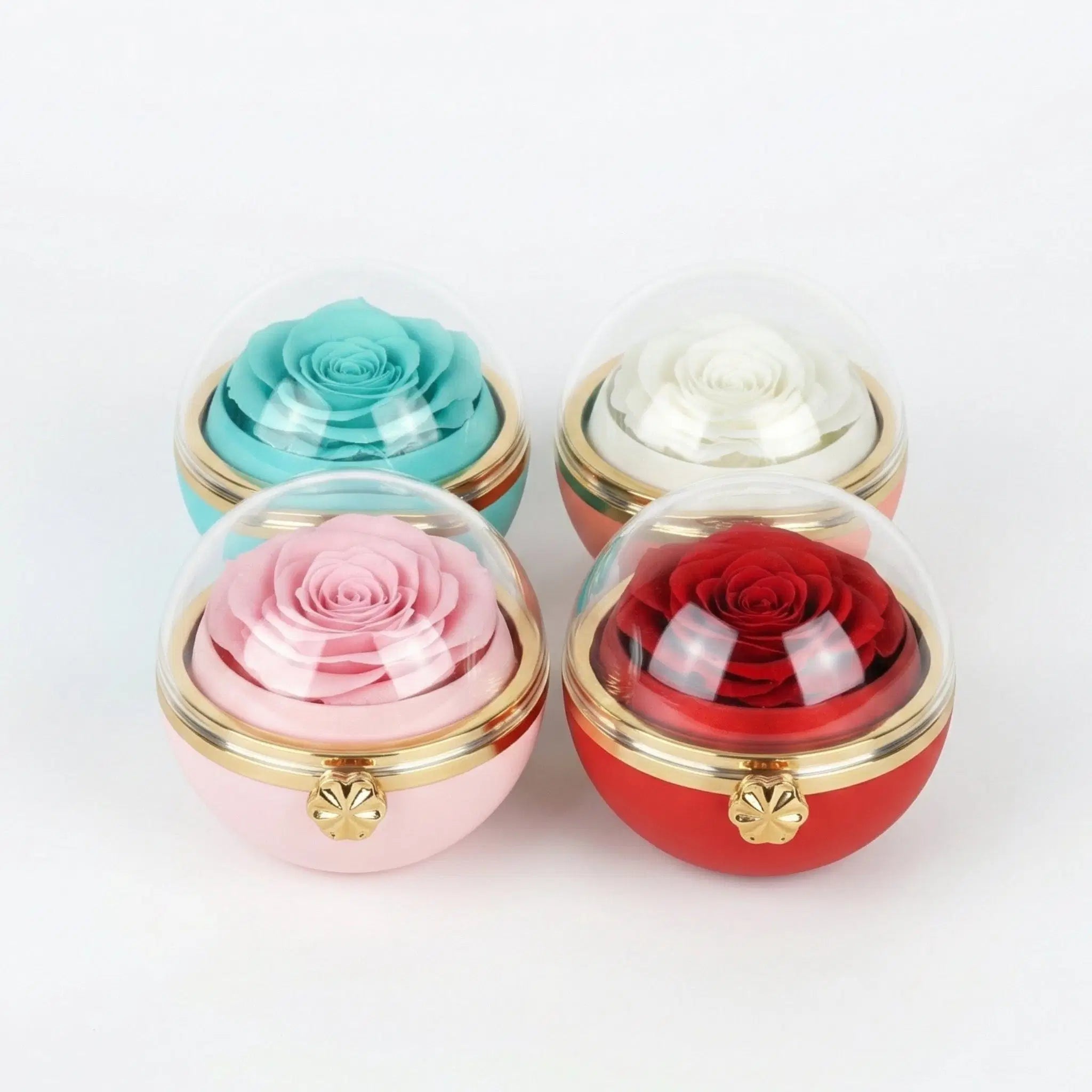 Amorlune Eternal Bloom rotating jewelry box featuring a preserved eternal rose in a stylish design.