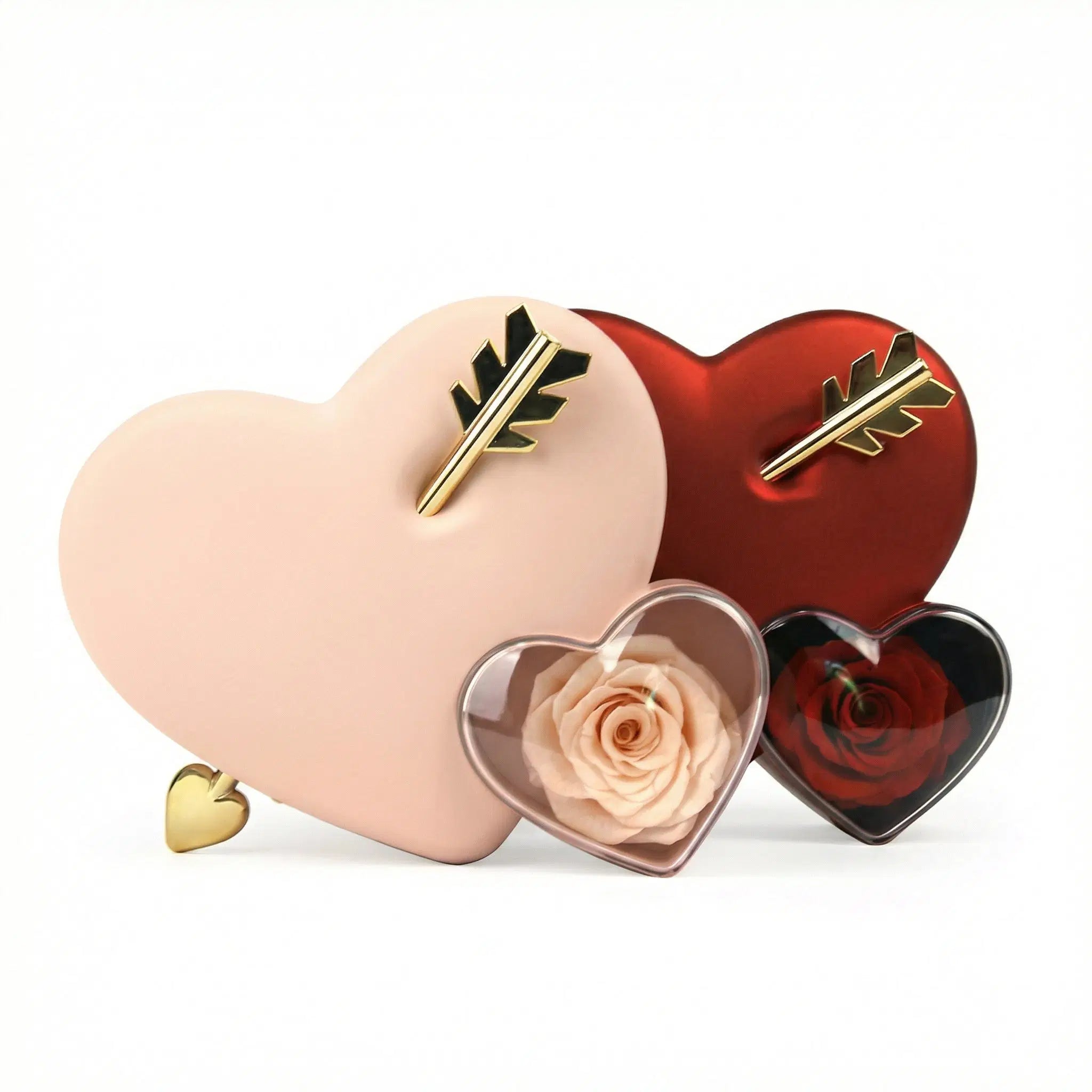 "Cupid's Arrow" Rose Gift Box – Romantic Jewelry Box with Heart Design