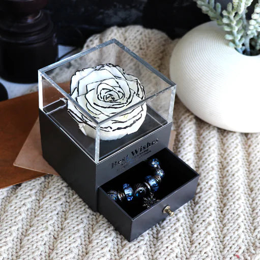 Ewige Blumen Schmuckbox Geschenkset - Amorlune