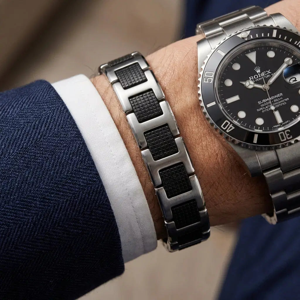 Herren-Armband aus Wolframstahl – Modernes & Maskulines Design - Amorlune