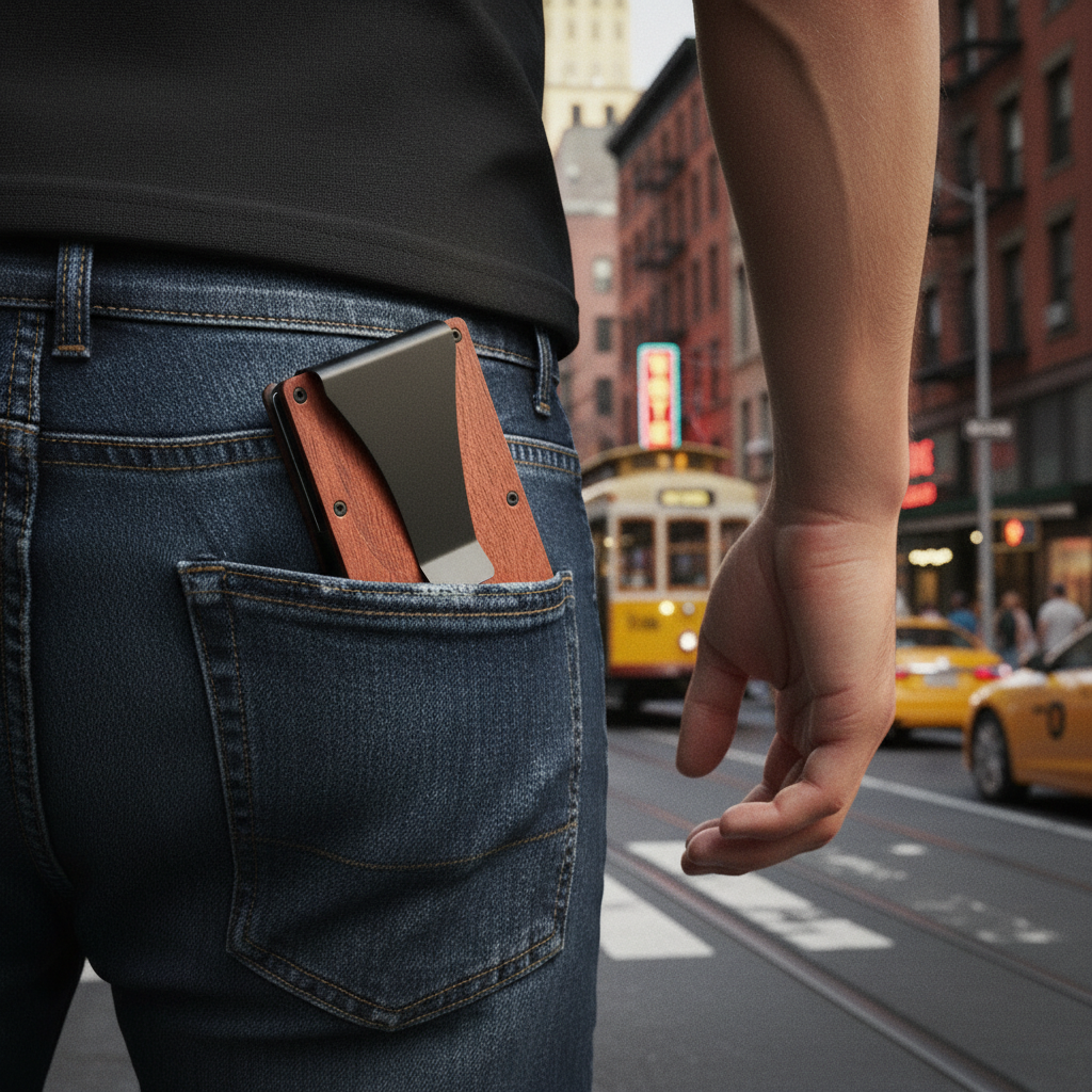 Holz-Kartenetui mit RFID-Schutz - Amorlune