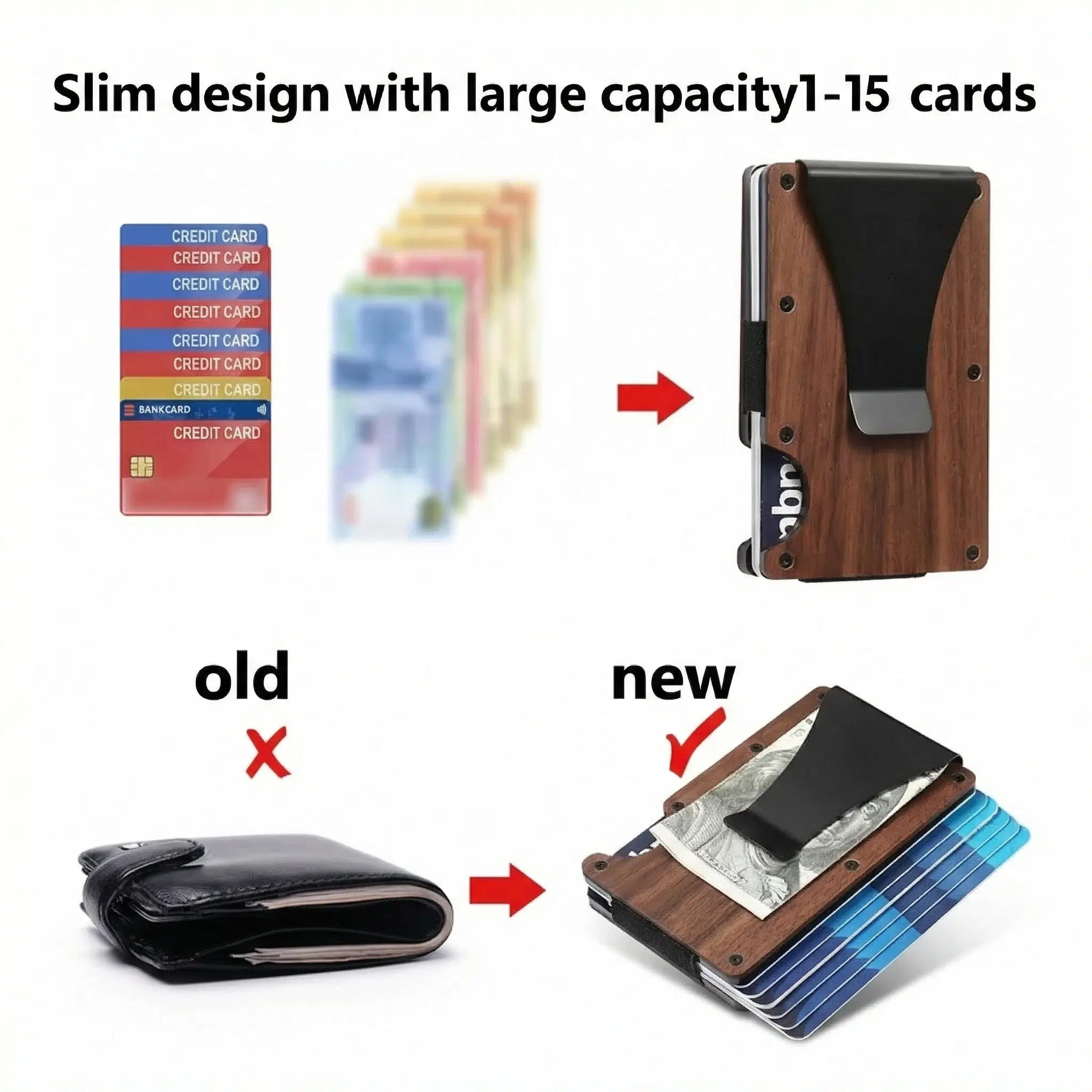 Holz-Kartenetui mit RFID-Schutz - Amorlune