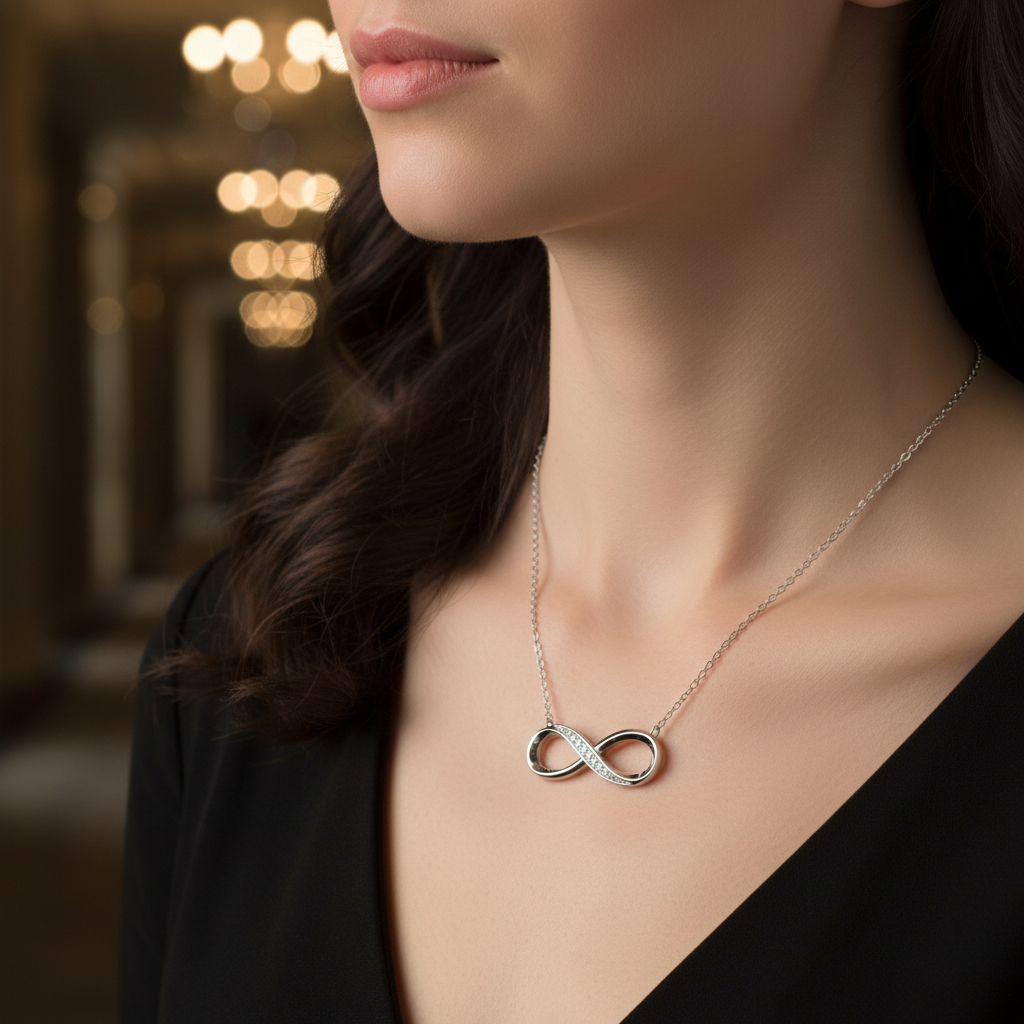 Infinity Halskette aus 925 Sterlingsilber - Amorlune