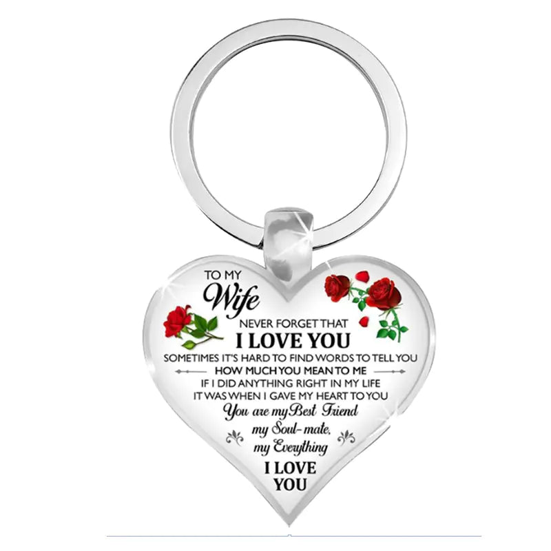 Amorlune heart design keychain pendant for wife and daughter, showcasing a sentimental and elegant accessory.