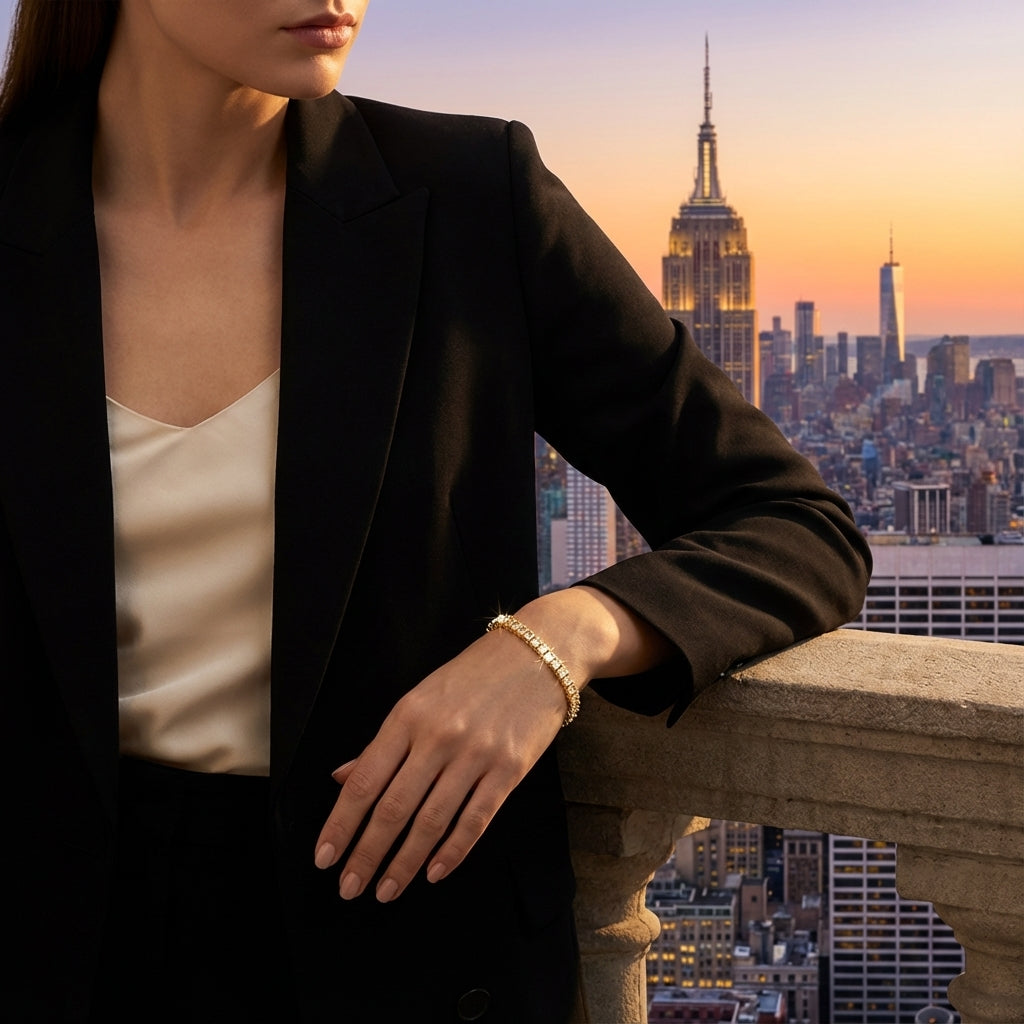 Luxus Tennisarmband Zirkonia – Damen & Herren, 7 oder 8 Zoll, Gold/Roségold/Silber - Amorlune