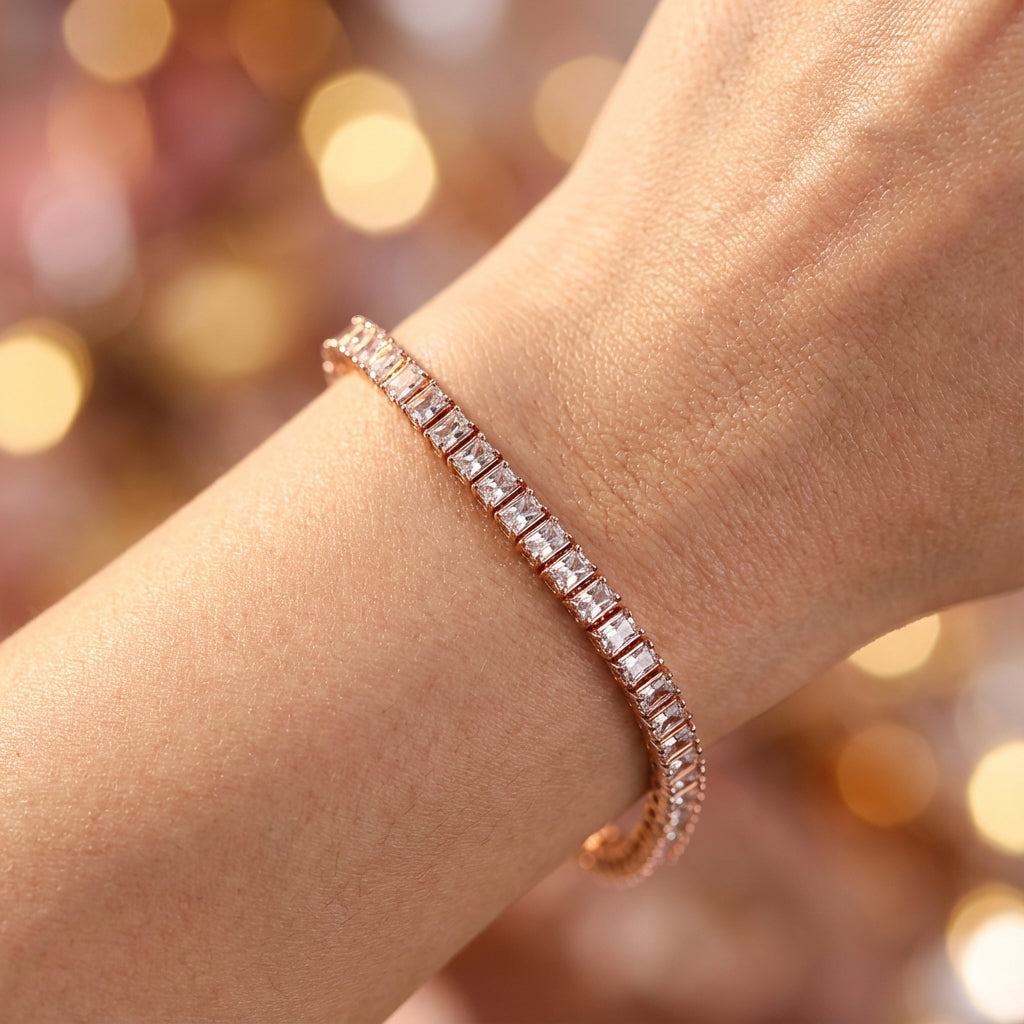 Luxus Tennisarmband Zirkonia – Damen & Herren, 7 oder 8 Zoll, Gold/Roségold/Silber - Amorlune