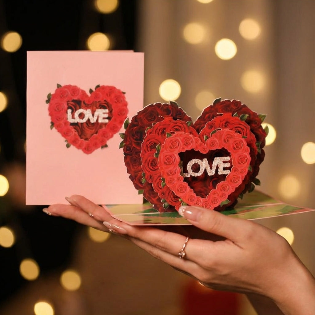 Pop-Up Liebeskarte für Valentinstag & Jahrestage - Amorlune