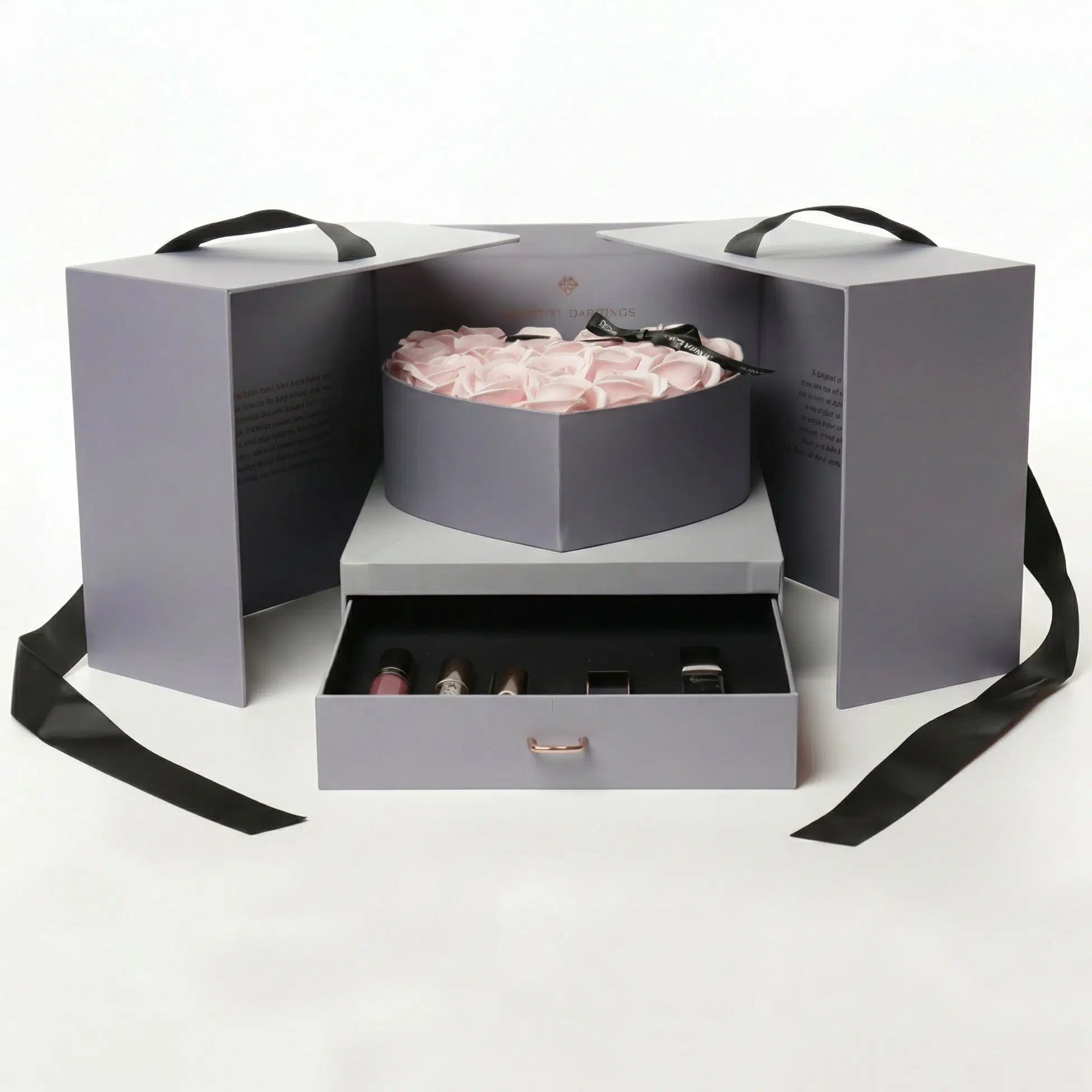 Amorlune Seifenrosen Geschenkbox featuring vibrant, intricately designed soap roses in an elegant presentation.