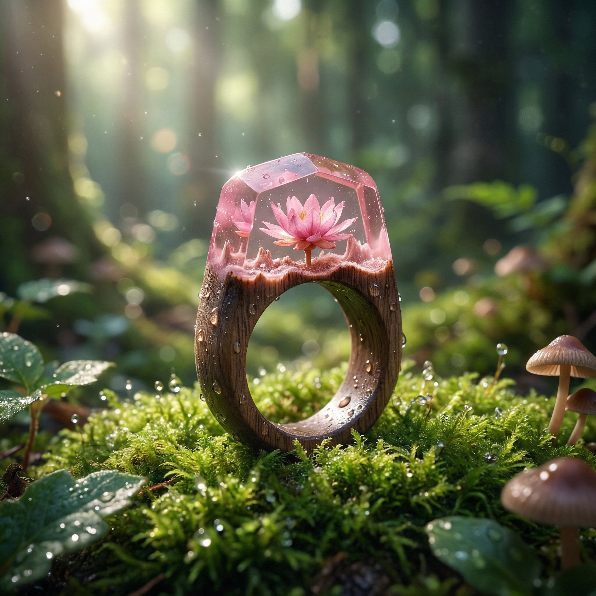 Timeless Ring – Handgefertigter Holzring mit Resin & floraler Eleganz | 96 Varianten | Unisex - Amorlune 